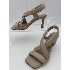 Anine Bing Anna Cream Beige Leather Slingback Sandals Heels Size 38 / 8 Pillow